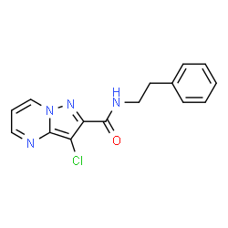 ChemSpider 2D Image | 3-Chloro-N-(2-phenylethyl)pyrazolo[1,5-a]pyrimidine-2-carboxamide | C15H13ClN4O