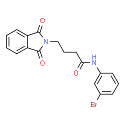 ChemSpider 2D Image | N-(3-Bromophenyl)-4-(1,3-dioxo-1,3-dihydro-2H-isoindol-2-yl)butanamide | C18H15BrN2O3