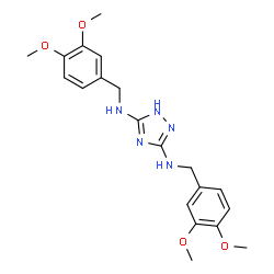 ChemSpider 2D Image | N,N'-Bis(3,4-dimethoxybenzyl)-1H-1,2,4-triazole-3,5-diamine | C20H25N5O4