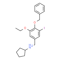 ChemSpider 2D Image | N-[4-(Benzyloxy)-3-ethoxy-5-iodobenzyl]cyclopentanaminium | C21H27INO2