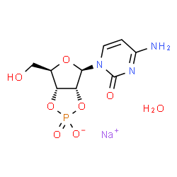 ChemSpider 2D Image | Sodium (3aR,4R,6R,6aR)-4-(4-amino-2-oxo-1(2H)-pyrimidinyl)-6-(hydroxymethyl)tetrahydrofuro[3,4-d][1,3,2]dioxaphosphol-2-olate 2-oxide hydrate (1:1:1) | C9H13N3NaO8P