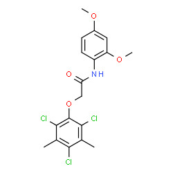 ChemSpider 2D Image | N-(2,4-Dimethoxyphenyl)-2-(2,4,6-trichloro-3,5-dimethylphenoxy)acetamide | C18H18Cl3NO4