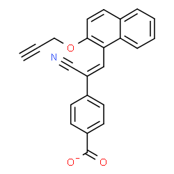ChemSpider 2D Image | 4-{(Z)-1-Cyano-2-[2-(2-propyn-1-yloxy)-1-naphthyl]vinyl}benzoate | C23H14NO3