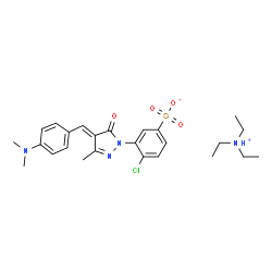 ChemSpider 2D Image | 4-Chloro-3-[4-[4-(dimethylamino)benzylidene]-3-methyl-5-oxo-2-pyrazolin-1-yl]benzenesulfonic acid Triethylammonium salt | C25H33ClN4O4S