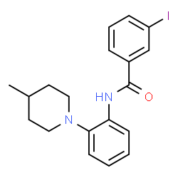 ChemSpider 2D Image | 3-Iodo-N-[2-(4-methyl-1-piperidinyl)phenyl]benzamide | C19H21IN2O
