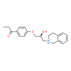 ChemSpider 2D Image | 2-[(2S)-2-Hydroxy-3-(4-propionylphenoxy)propyl]-1,2,3,4-tetrahydroisoquinolinium | C21H26NO3