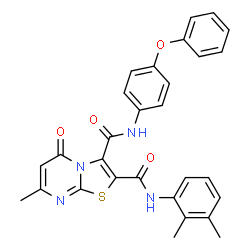 ChemSpider 2D Image | N~2~-(2,3-Dimethylphenyl)-7-methyl-5-oxo-N~3~-(4-phenoxyphenyl)-5H-[1,3]thiazolo[3,2-a]pyrimidine-2,3-dicarboxamide | C29H24N4O4S