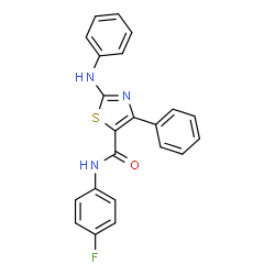 ChemSpider 2D Image | 2-Anilino-N-(4-fluorophenyl)-4-phenyl-1,3-thiazole-5-carboxamide | C22H16FN3OS