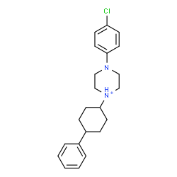 ChemSpider 2D Image | 4-(4-Chlorophenyl)-1-(4-phenylcyclohexyl)piperazin-1-ium | C22H28ClN2