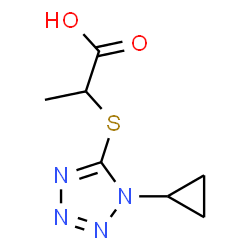 ChemSpider 2D Image | 2-[(1-cyclopropyl-1H-tetrazol-5-yl)thio]propanoic acid | C7H10N4O2S