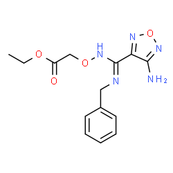 ChemSpider 2D Image | Ethyl ({[(Z)-(4-amino-1,2,5-oxadiazol-3-yl)(benzylimino)methyl]amino}oxy)acetate | C14H17N5O4