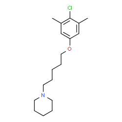 ChemSpider 2D Image | 1-[5-(4-Chloro-3,5-dimethylphenoxy)pentyl]piperidine | C18H28ClNO