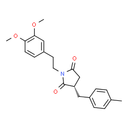 ChemSpider 2D Image | (3S)-1-[2-(3,4-Dimethoxyphenyl)ethyl]-3-(4-methylbenzyl)-2,5-pyrrolidinedione | C22H25NO4