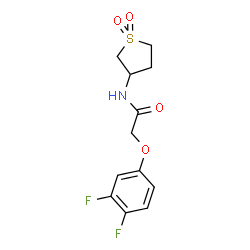 ChemSpider 2D Image | 2-(3,4-Difluorophenoxy)-N-(1,1-dioxidotetrahydro-3-thiophenyl)acetamide | C12H13F2NO4S