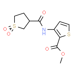 ChemSpider 2D Image | Methyl 3-{[(1,1-dioxidotetrahydro-3-thiophenyl)carbonyl]amino}-2-thiophenecarboxylate | C11H13NO5S2