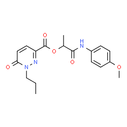 ChemSpider 2D Image | 1-[(4-Methoxyphenyl)amino]-1-oxo-2-propanyl 6-oxo-1-propyl-1,6-dihydro-3-pyridazinecarboxylate | C18H21N3O5