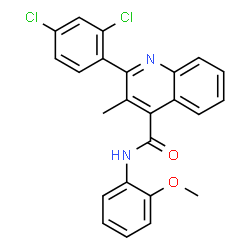 ChemSpider 2D Image | 2-(2,4-Dichlorophenyl)-N-(2-methoxyphenyl)-3-methyl-4-quinolinecarboxamide | C24H18Cl2N2O2