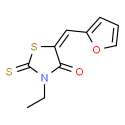 ChemSpider 2D Image | (5E)-3-Ethyl-5-(2-furylmethylene)-2-thioxo-1,3-thiazolidin-4-one | C10H9NO2S2