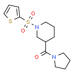 ChemSpider 2D Image | 1-Pyrrolidinyl[1-(2-thienylsulfonyl)-3-piperidinyl]methanone | C14H20N2O3S2