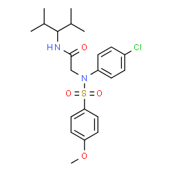 ChemSpider 2D Image | N~2~-(4-Chlorophenyl)-N-(2,4-dimethyl-3-pentanyl)-N~2~-[(4-methoxyphenyl)sulfonyl]glycinamide | C22H29ClN2O4S