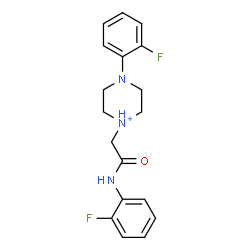 ChemSpider 2D Image | 4-(2-Fluorophenyl)-1-{2-[(2-fluorophenyl)amino]-2-oxoethyl}piperazin-1-ium | C18H20F2N3O