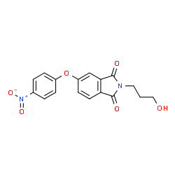 ChemSpider 2D Image | 2-(3-Hydroxypropyl)-5-(4-nitrophenoxy)-1H-isoindole-1,3(2H)-dione | C17H14N2O6