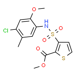 ChemSpider 2D Image | Methyl 3-[(4-chloro-2-methoxy-5-methylphenyl)sulfamoyl]-2-thiophenecarboxylate | C14H14ClNO5S2