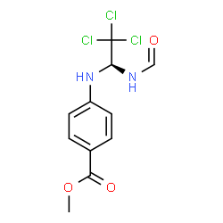 ChemSpider 2D Image | Methyl 4-{[(1R)-2,2,2-trichloro-1-formamidoethyl]amino}benzoate | C11H11Cl3N2O3