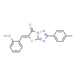 ChemSpider 2D Image | (5Z)-5-(2-Methoxybenzylidene)-2-(4-methylphenyl)[1,3]thiazolo[3,2-b][1,2,4]triazol-6(5H)-one | C19H15N3O2S