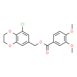 ChemSpider 2D Image | (8-Chloro-2,3-dihydro-1,4-benzodioxin-6-yl)methyl 3,4-dimethoxybenzoate | C18H17ClO6