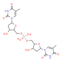 ChemSpider 2D Image | bis[[3-hydroxy-5-(5-methyl-2,4-dioxo-pyrimidin-1-yl)tetrahydrofuran-2-yl]methyl] hydrogen phosphate | C20H27N4O1118OP