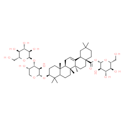 ChemSpider 2D Image | 1-O-[(3beta,5xi,18alpha)-3-{[3-O-(alpha-D-Glucopyranosyl)-alpha-L-arabinopyranosyl]oxy}-28-oxoolean-12-en-28-yl]-beta-D-glucopyranose | C47H76O17