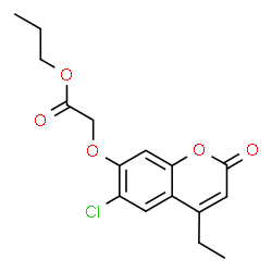 ChemSpider 2D Image | Propyl [(6-chloro-4-ethyl-2-oxo-2H-chromen-7-yl)oxy]acetate | C16H17ClO5