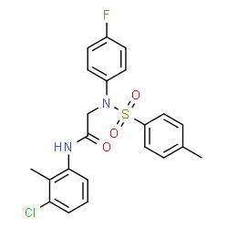 ChemSpider 2D Image | N-(3-Chloro-2-methylphenyl)-N~2~-(4-fluorophenyl)-N~2~-[(4-methylphenyl)sulfonyl]glycinamide | C22H20ClFN2O3S