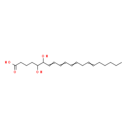 ChemSpider 2D Image | 5,6-Dihydroxy-7,9,11,14-icosatetraenoic acid | C20H32O4