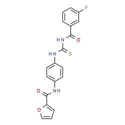 ChemSpider 2D Image | N-(4-{[(3-Fluorobenzoyl)carbamothioyl]amino}phenyl)-2-furamide | C19H14FN3O3S