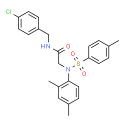 ChemSpider 2D Image | N-(4-Chlorobenzyl)-N~2~-(2,4-dimethylphenyl)-N~2~-[(4-methylphenyl)sulfonyl]glycinamide | C24H25ClN2O3S