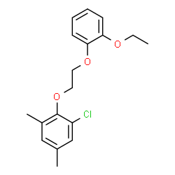 ChemSpider 2D Image | 1-Chloro-2-[2-(2-ethoxyphenoxy)ethoxy]-3,5-dimethylbenzene | C18H21ClO3