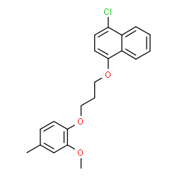 ChemSpider 2D Image | 1-Chloro-4-[3-(2-methoxy-4-methylphenoxy)propoxy]naphthalene | C21H21ClO3