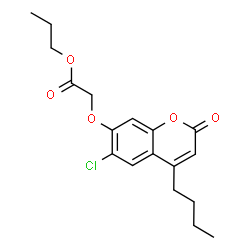 ChemSpider 2D Image | Propyl [(4-butyl-6-chloro-2-oxo-2H-chromen-7-yl)oxy]acetate | C18H21ClO5