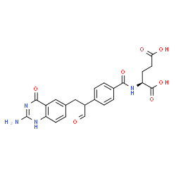 ChemSpider 2D Image | N-{4-[1-(2-Amino-4-oxo-1,4-dihydro-6-quinazolinyl)-3-oxo-2-propanyl]benzoyl}-L-glutamic acid | C23H22N4O7