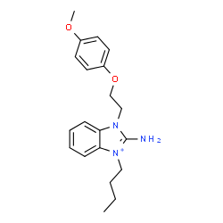 ChemSpider 2D Image | 2-Amino-3-butyl-1-[2-(4-methoxyphenoxy)ethyl]-1H-benzimidazol-3-ium | C20H26N3O2