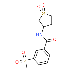 ChemSpider 2D Image | N-(1,1-Dioxidotetrahydro-3-thiophenyl)-3-(methylsulfonyl)benzamide | C12H15NO5S2