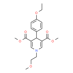 ChemSpider 2D Image | Dimethyl 4-(4-ethoxyphenyl)-1-(2-methoxyethyl)-1,4-dihydro-3,5-pyridinedicarboxylate | C20H25NO6