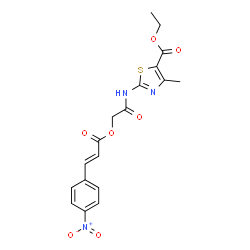 ChemSpider 2D Image | Ethyl 4-methyl-2-[({[(2E)-3-(4-nitrophenyl)-2-propenoyl]oxy}acetyl)amino]-1,3-thiazole-5-carboxylate | C18H17N3O7S