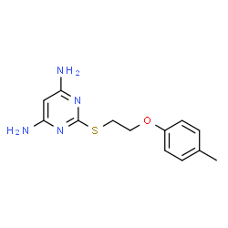 ChemSpider 2D Image | 2-{[2-(4-Methylphenoxy)ethyl]sulfanyl}-4,6-pyrimidinediamine | C13H16N4OS