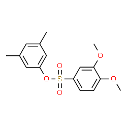 ChemSpider 2D Image | 3,5-Dimethylphenyl 3,4-dimethoxybenzenesulfonate | C16H18O5S