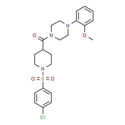 ChemSpider 2D Image | {1-[(4-Chlorophenyl)sulfonyl]-4-piperidinyl}[4-(2-methoxyphenyl)-1-piperazinyl]methanone | C23H28ClN3O4S