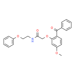 ChemSpider 2D Image | 2-(2-Benzoyl-5-methoxyphenoxy)-N-(2-phenoxyethyl)acetamide | C24H23NO5