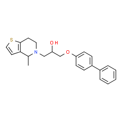 ChemSpider 2D Image | 1-(4-Biphenylyloxy)-3-(4-methyl-6,7-dihydrothieno[3,2-c]pyridin-5(4H)-yl)-2-propanol | C23H25NO2S